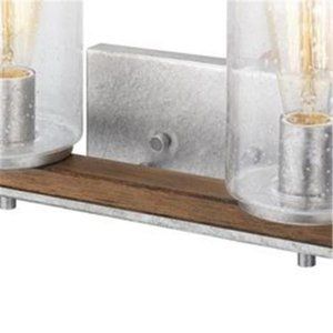 Hampton Bay Boswell Quarter 4-Light Galvanized Vanity Chestnut Wood Accents